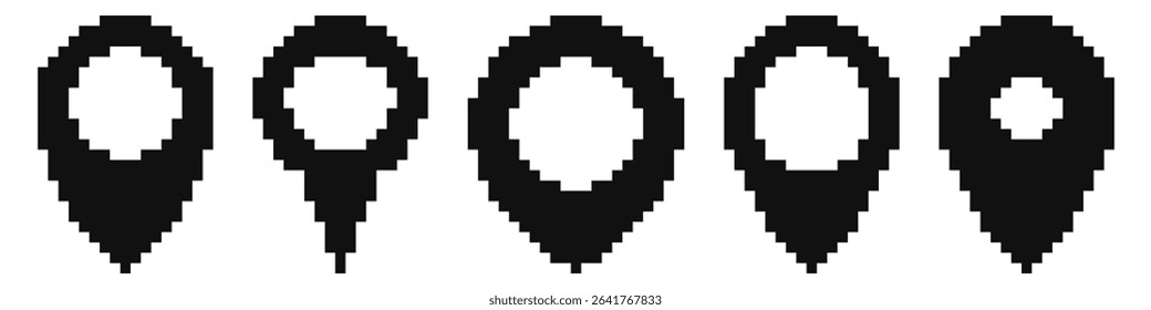 Location pin pixel icon. Pixel art