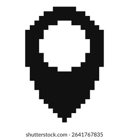 Location pin pixel icon. Pixel art