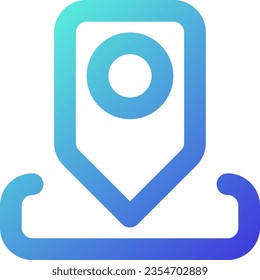 Location pin pixel perfect gradient linear ui icon. Share your position. Send geolocation. Messenger. Line color user interface symbol. Modern style pictogram. Vector isolated outline illustration