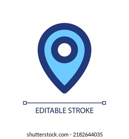Location pin pixel perfect RGB color ui icon. Saving spot on map. Simple filled line element. GUI, UX design for mobile app. Vector isolated pictogram. Editable stroke. Arial font used