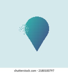 Location pin with pixel shape.eps 10