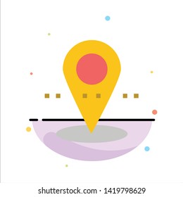 Location, Pin, Point Abstract Flat Color Icon Template