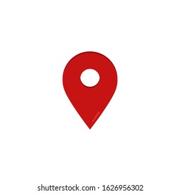 Location Pin Point Icon Vector Red Colour On White Background. 
Flat Icon For Web, Apps, Or Design Product EPS10 Editable.