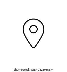 Location Pin Point Icon Vector Line Only On White Background. 
Flat Icon For Web, Apps, Or Design Product EPS10 Editable.