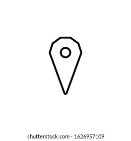Location Pin Point Icon Vector Line Only On White Background. 
Flat Icon For Web, Apps, Or Design Product EPS10 Editable.