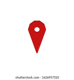 Location Pin Point Icon Vector Red Colour On White Background. 
Flat Icon For Web, Apps, Or Design Product EPS10 Editable.