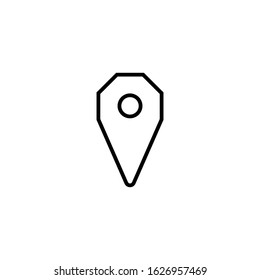 Location Pin Point Icon Vector Line Only On White Background. 
Flat Icon For Web, Apps, Or Design Product EPS10 Editable.