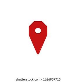 Location Pin Point Icon Vector Red Colour On White Background. 
Flat Icon For Web, Apps, Or Design Product EPS10 Editable.