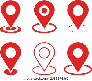 Location pin pointer icon design vector, Location map pin gps pointer markers vector illustration for destinations.