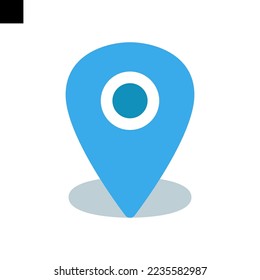 Location, pin, pointer icon flat style vector design