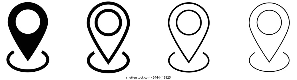 Location, pin, pointer icon symbol design