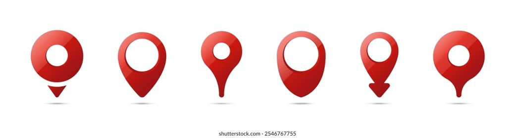 Location pin pointer illustration. Map marker icons. GPS tracker. GPS pin symbos. Map pin vector illustration