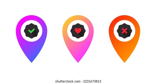 Location pin. Location pointer. Map pin location icons. Vector illustration