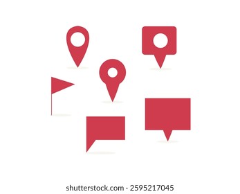 Location Pin Pointers with Different Shape. Location Pin Pointers – GPS, Map Markers, Navigation Icons in Various Shapes