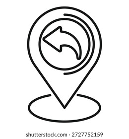 Pin de Locación que apunta hacia atrás mostrando su ubicación o destino anterior