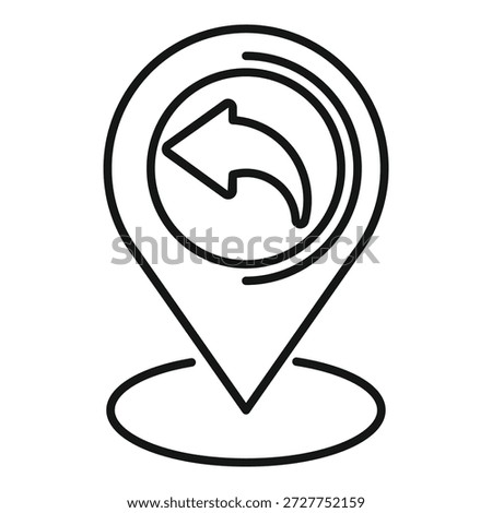 Location pin pointing backwards showing your previous location or destination