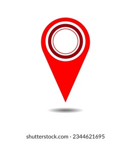 Location pin red icon isolated on white background. GPS marker symbol. Navigation icon symbol. Vector illustration.
