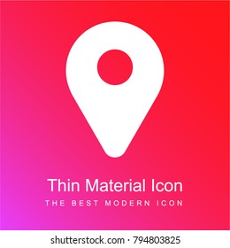 Location pin red and pink gradient material white icon minimal design