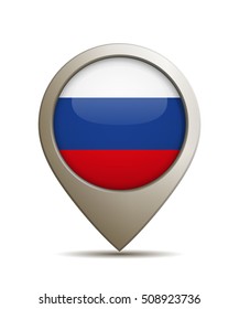 Location Pin With Russian Flag