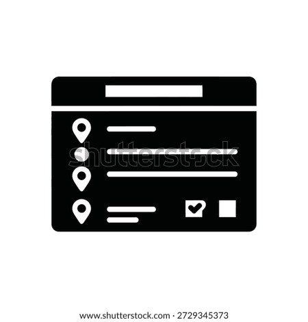 Location pin search navigation interface flat design vector illustration with map markers and favorite symbol