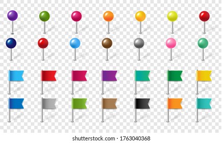 Conjunto de alfileres de ubicación Malla de gradiente de fondo transparente aislada, Ilustración de vectores