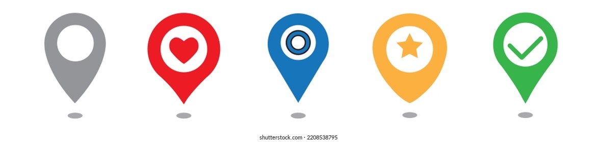 Location pin set. Map pin, pointer. Map pin vector