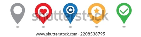 Location pin set. Map pin, pointer. Map pin vector