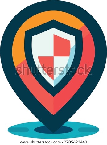 A location pin with a shield on it, symbolizing location security.