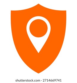 Pin und Schild auf Weiß