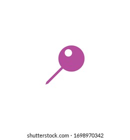 Location Pin sign Isolated on white background emoji, flat vector icon, emoticon