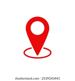 Pin-Ortszeichen. Standortkennzeichen, rotes Symbol. Zielsymbol. Vektorgrafik