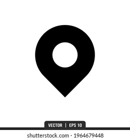 Indicador de posición Pin Silhouette icono vector, plantilla de logotipo de ilustración en estilo de moda. Idóneo para muchos fines.