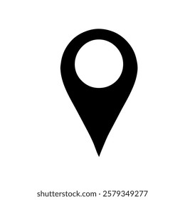Location pin silhouette vector icon sign symbol illustration design.