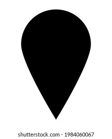 Platzierstift Silhouette. Vektorgrafik einzeln auf weißem Hintergrund. Kartenzeiger-Symbol.
