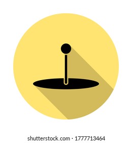 location, pin simple vector icon in long shadow style