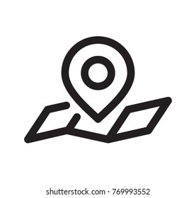 Location Pin. Simple Vector Illustration Of A Straight Location Pin Marking A Destination On Map.