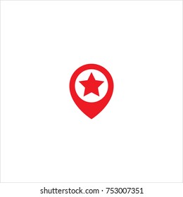 LOCATION PIN WITH STAR FOR ICON LOGO 