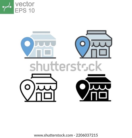 Location Pin, store point. Local search marketing e-commerce campaign strategy. Market location based advertising. Local advertising icon. Vector illustration design on white background. EPS10