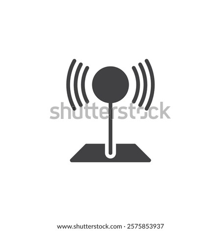 Location pin surrounded by a radius circle vector icon. filled flat sign for mobile concept and web design. Location Radius glyph icon. Symbol, logo illustration. Vector graphics