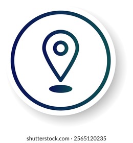 location pin symbol or icon line art