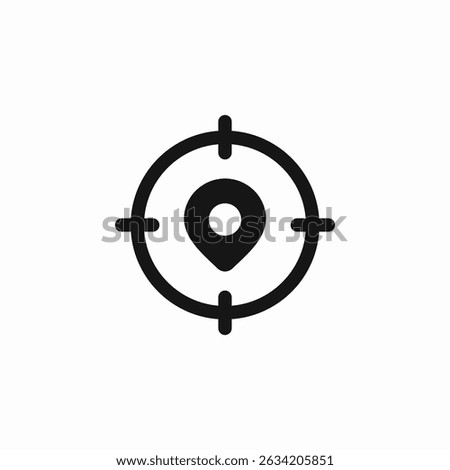 location pin in target icon sign vector