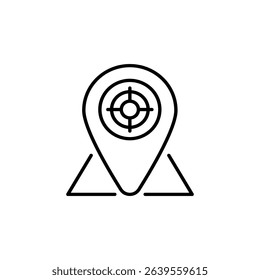 Location Pin With Target Symbol, Represents Precise Positioning Concept
