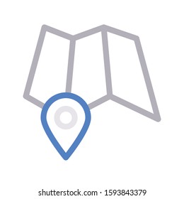 location pin vector color line icon 