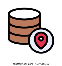 location pin vector flat color icon 