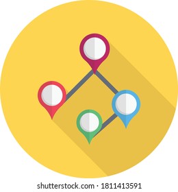 location pin vector flat color icon 