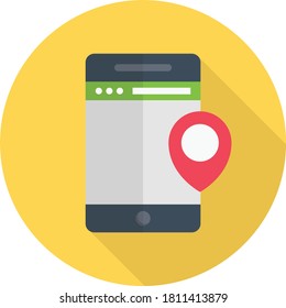 location pin vector flat color icon 