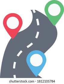 location pin vector flat color icon 