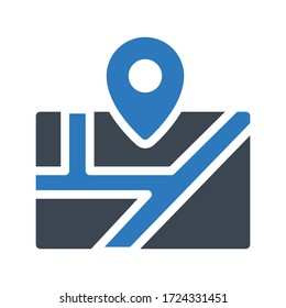 location pin vector glyph color icon 