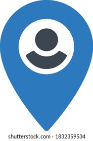 location pin vector glyph color icon 
