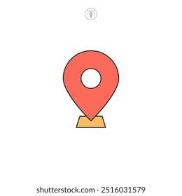 Location Pin Vector, GPS, Map Position Marker icon symbol vector illustration isolated on white background